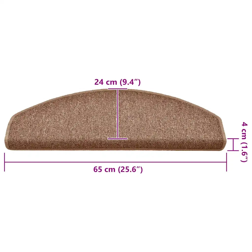 Tappetini per scale 30 pz 65x24x4 cm Marrone Semicircolari Grandi 3365760