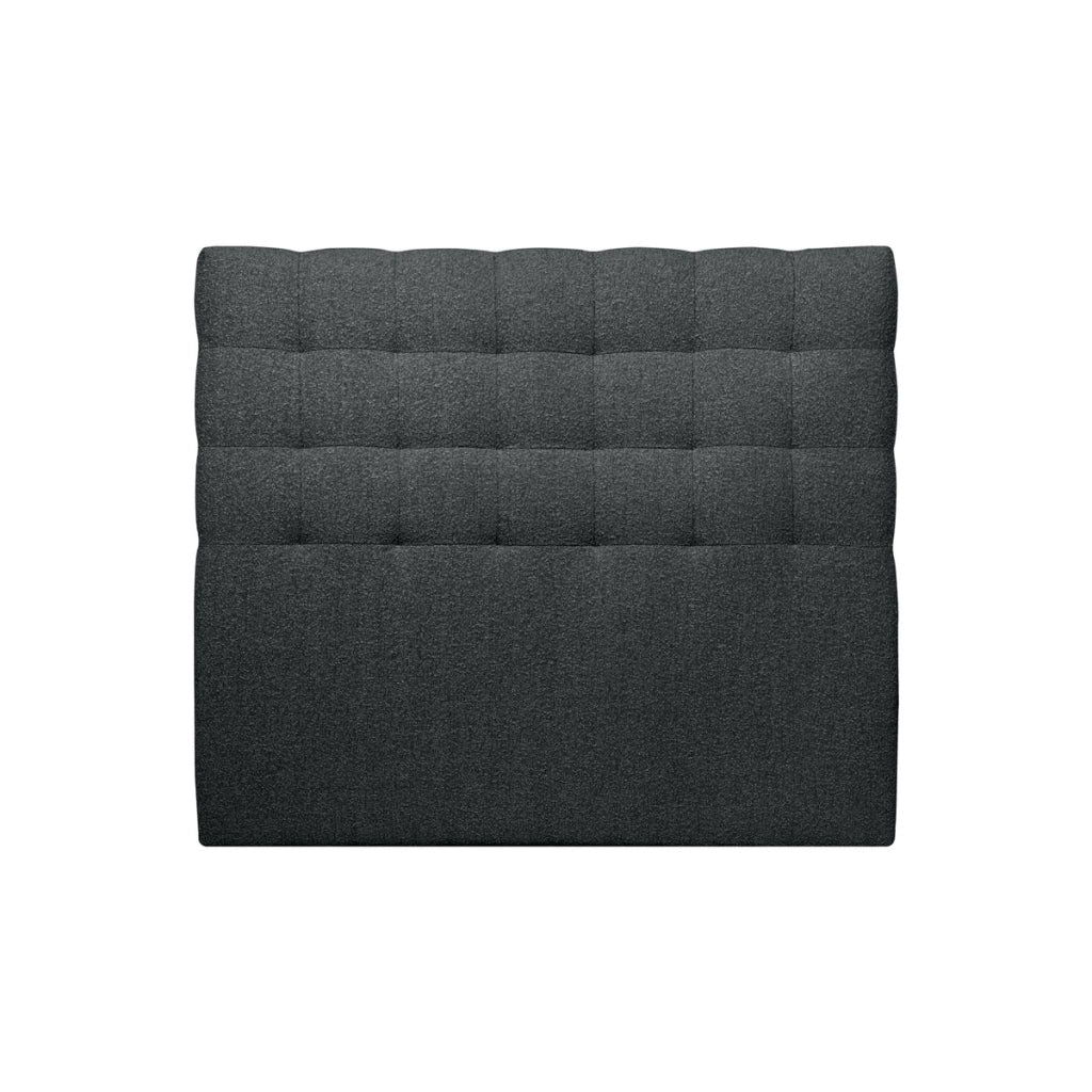 Testiera in tessuto bouclé nero imbottita L200 cm
