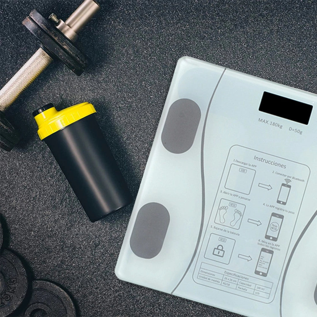 Bilancia Pesapersone Digitale Max 180 Kg in Vetro con App Bluetooth Bianca
