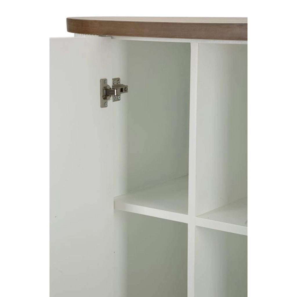 Mobile Tolosa in MDF, frassino e ferro bianco e oro 121x41x90 cm