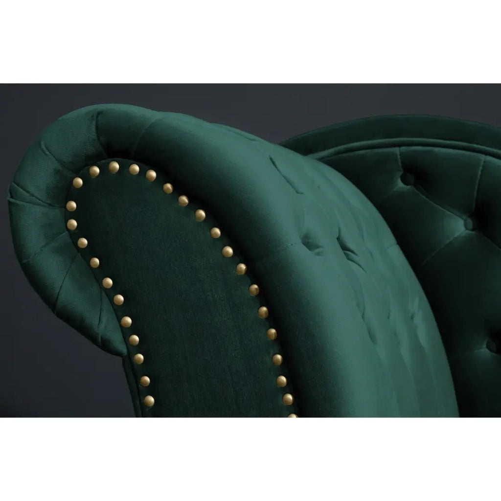 Méridienne EDGAR – Verde smeraldo – Velluto stile barocco