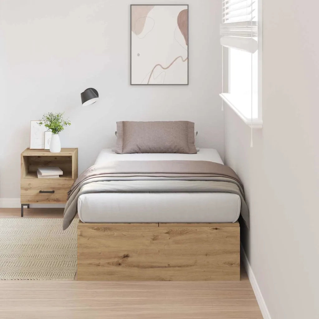 Struttura letto con contenitore Rovere artigianale 100 x 200 cm 3335356