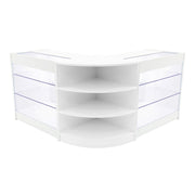 Set Bancone Bianco Apollo LED K900 LM60 con Vetrina Espositiva 3 Ripiani