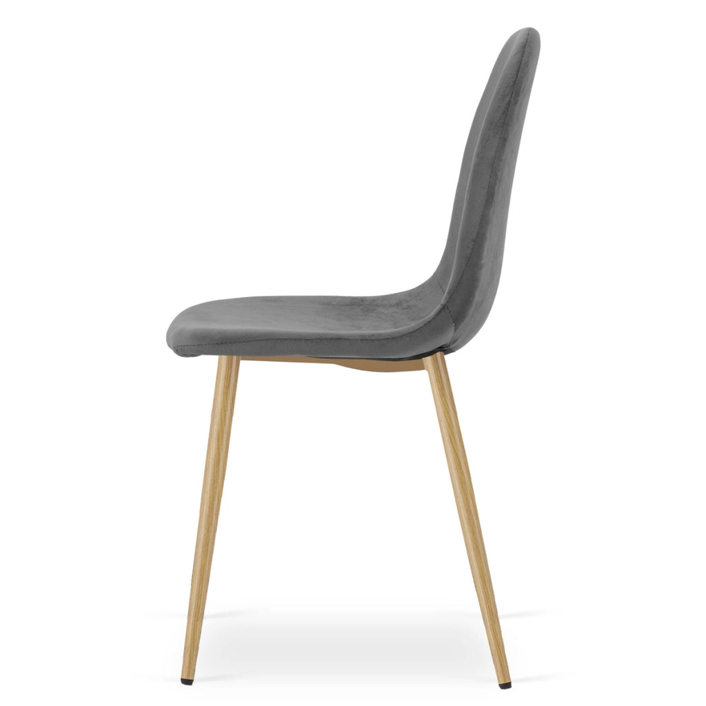 Set di 3 sedie Padva in velluto grigio scuro