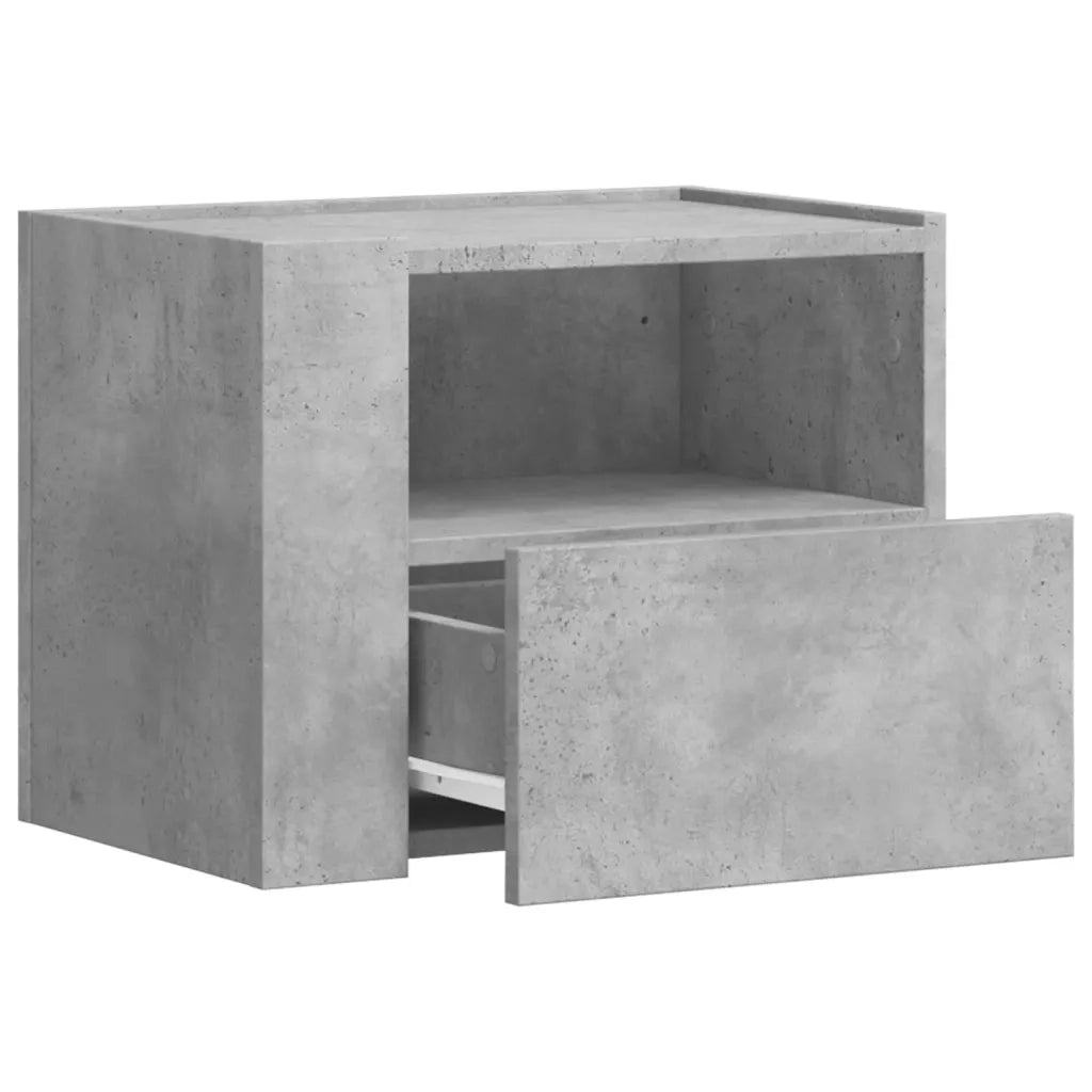 Comodini a Muro 2 pz Grigio Cemento 45x30x35 cm 848318