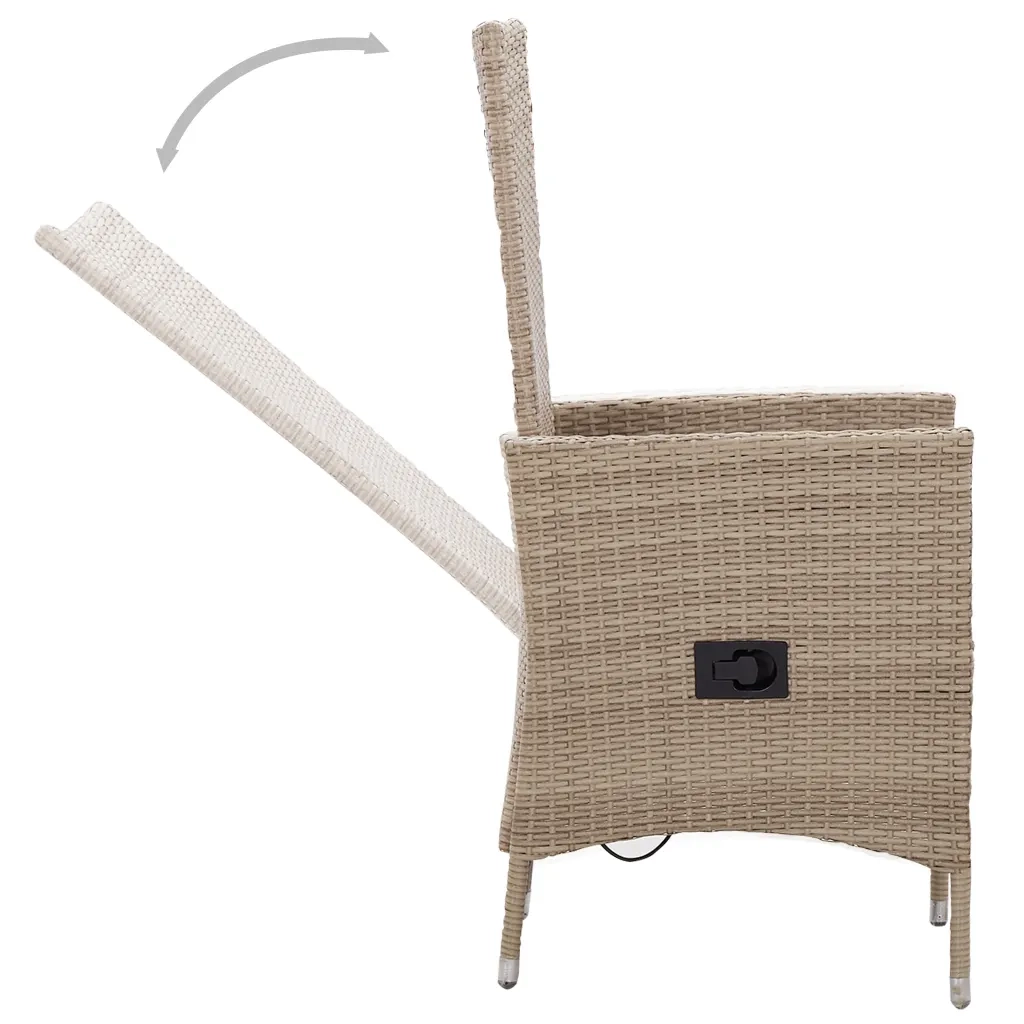 Set da Pranzo da Giardino 7 pz con Cuscini Beige 3099441