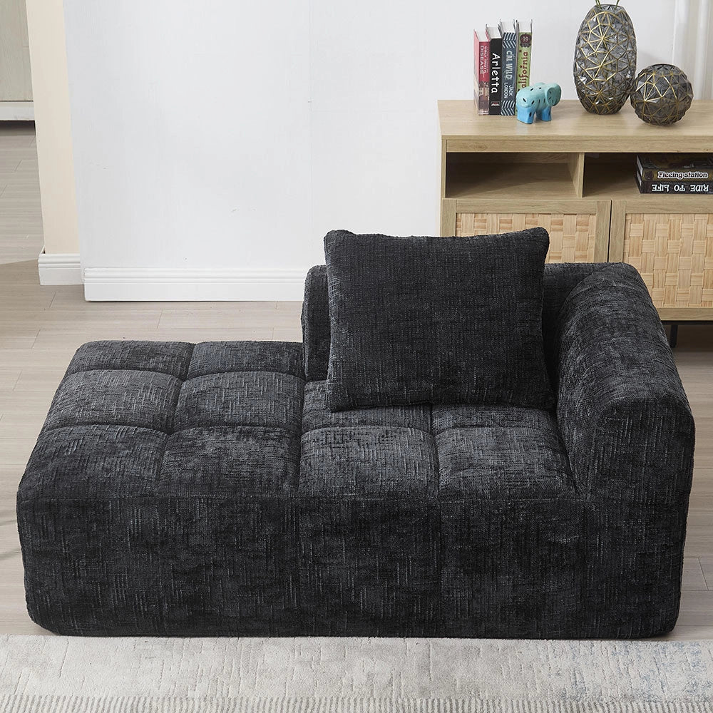 Chaise longue - Xylo - pronto uso con tasche laterali nero