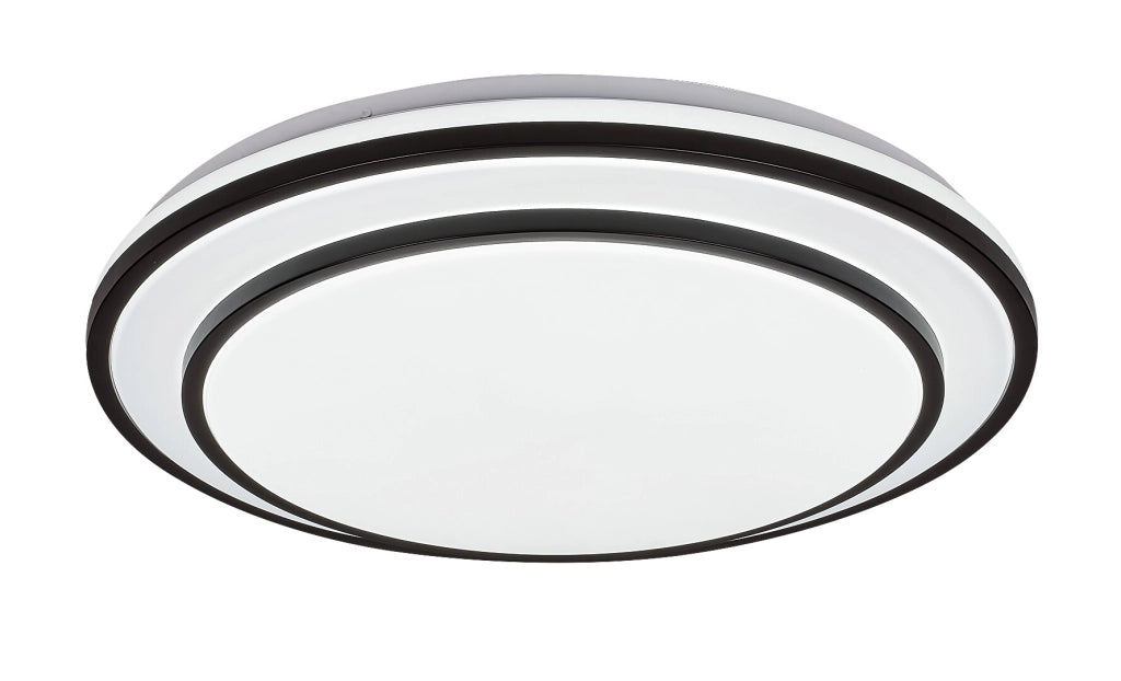 Plafoniera LED dimmerabile Lupita 49cm nera 40W con telecomando