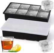 Set di IJsblokjes XXL a forma di cubo di Silicato - Pacchetto da 2 IJsblokjes con coperchio