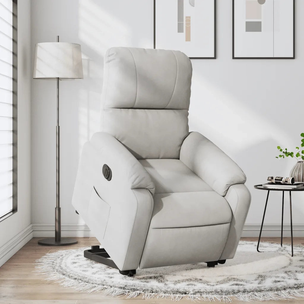 Poltrona a Rialzo Reclinante Elettrica Grigio Chiaro Microfibra 3204944