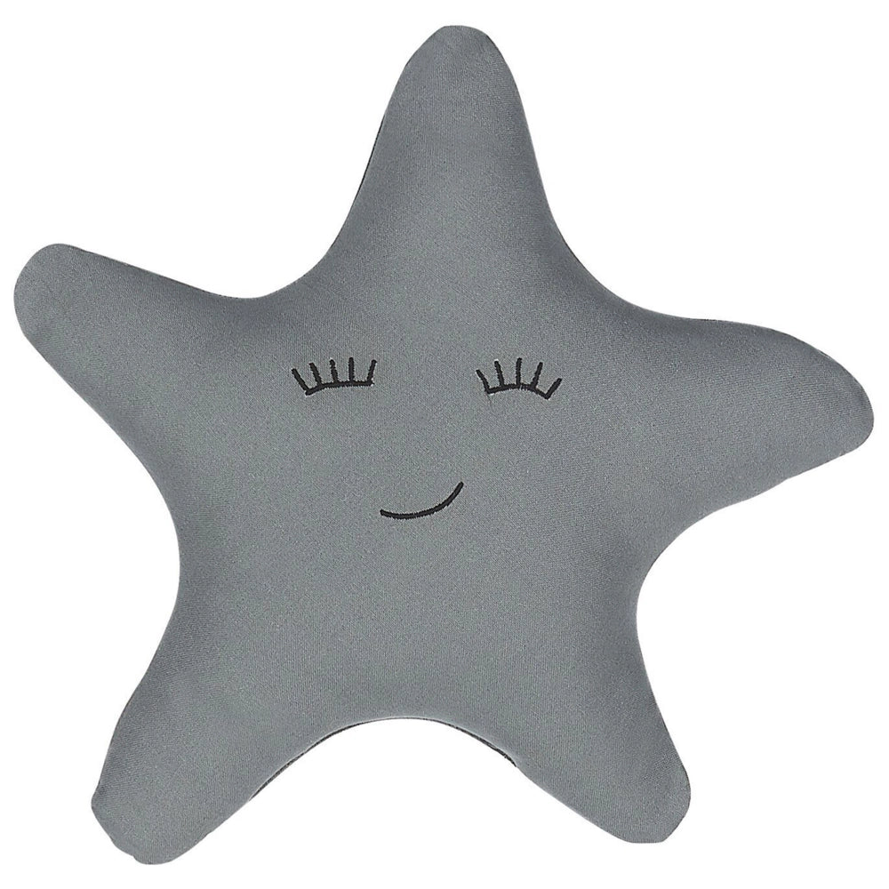 Set di 2 cuscini per bambini in tessuto grigio a forma di stella con imbottitura morbida per bambini