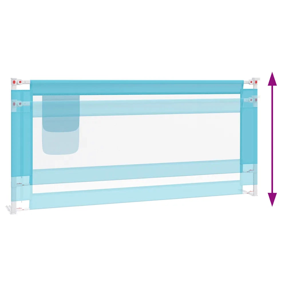 Sponda Letto di Sicurezza per Bambini Blu 200x25 cm in Tessuto 10215