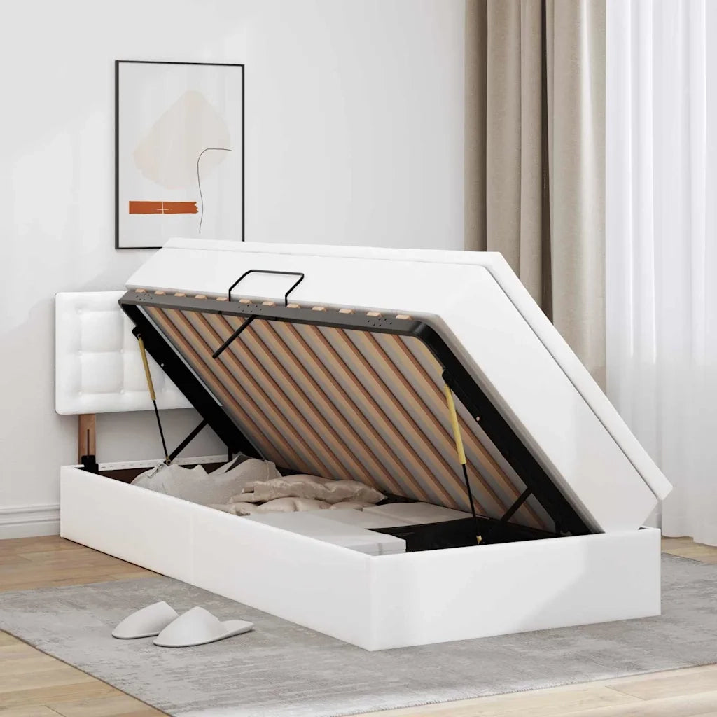 Letto con contenitore e materasso Bianco Puro 90 x 190 cm 3370374