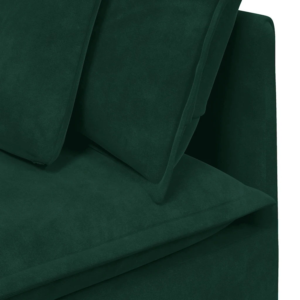 Modulo Angolare Divano Modulare con Cuscini-Sofa Modulare-Divanetto Verde Scuro 100 cm