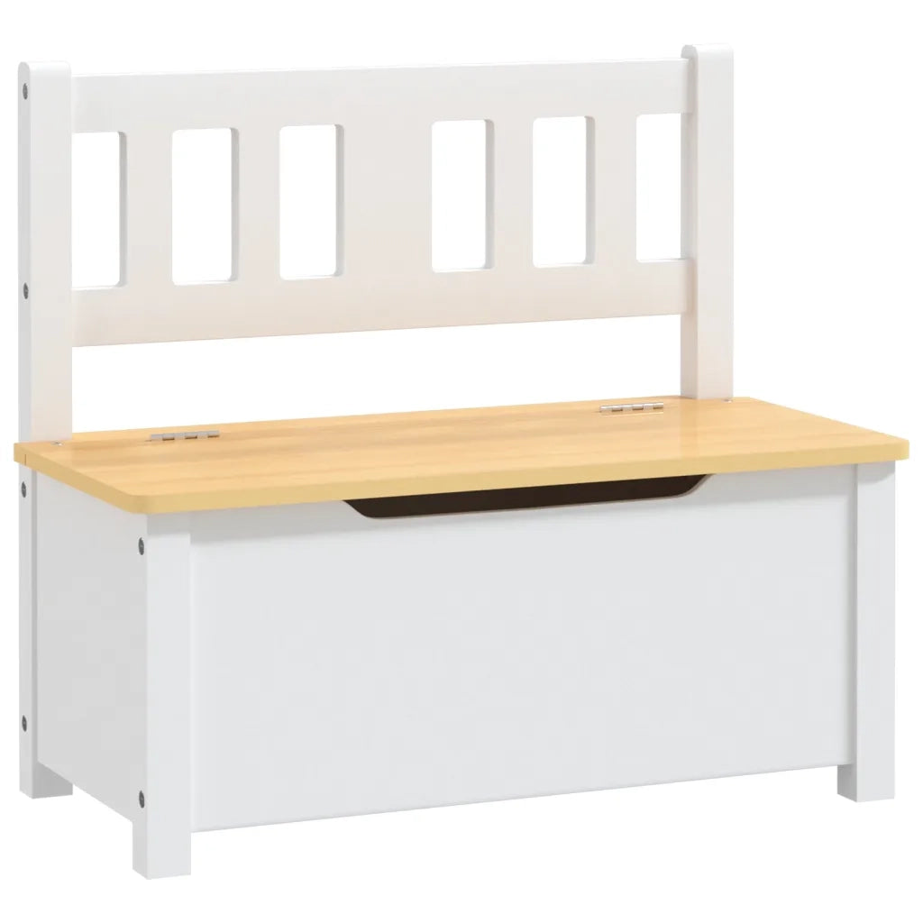 Set Tavolo e Sedie per Bambini 4 Pezzi Bianco e Beige in MDF 10412