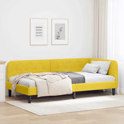Cornice del letto ad angolo Giallo 90 x 190 cm Velluto