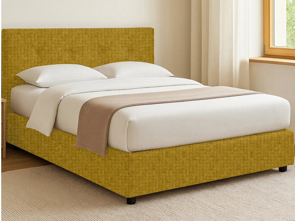 Ripon, Letto Singolo Sfoderabile Made in Italy, Giallo Ocra