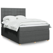 Giroletto a Molle con Materasso Grigio Scuro 140x190 cm Tessuto