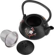 Tea Set a Doppio Strato - Theeiera con Filtro - Acciaio Inossidabile - Resistente allo Sfregamento - Forma Elegante - Decorazione per la Cerimonia del Tè