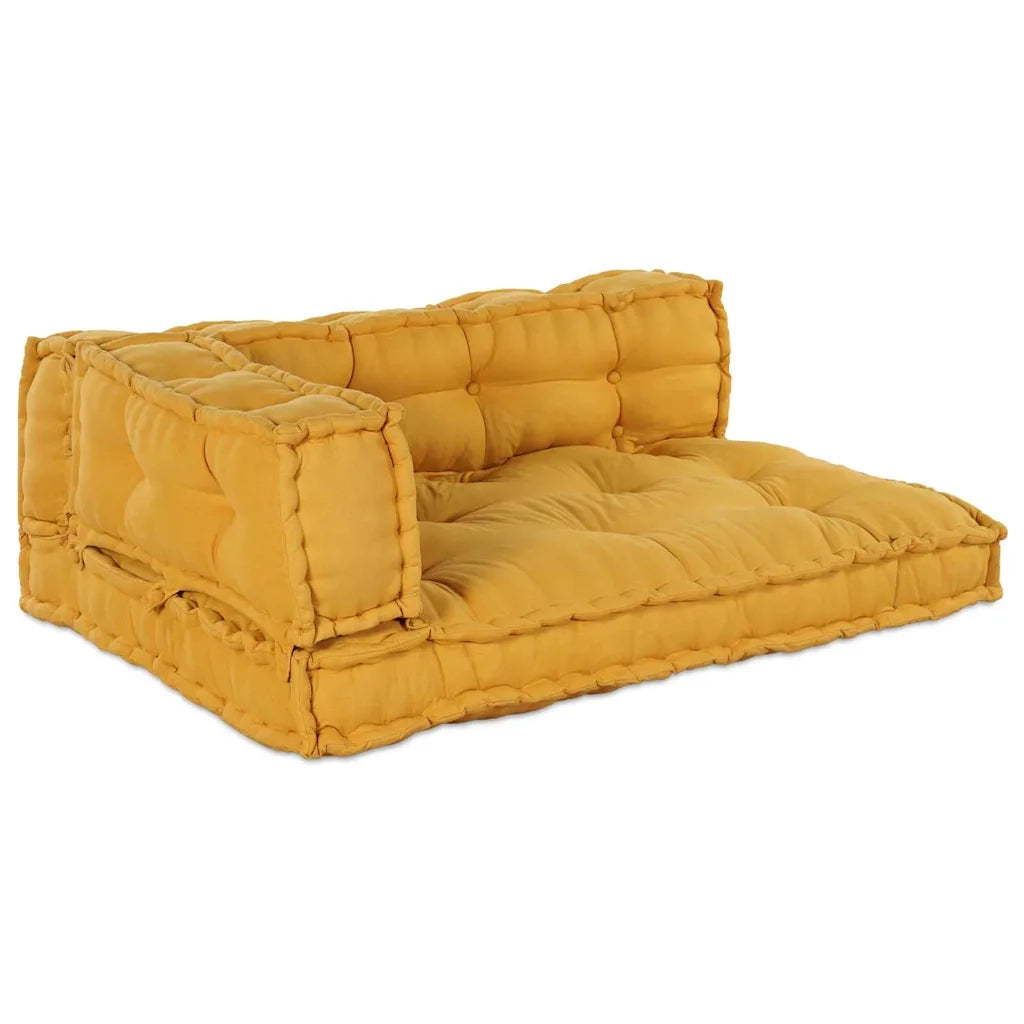 Cuscino per Divano Pallet 3 pcs Giallo 120 x 80 x 38 cm Tessuto 4019092