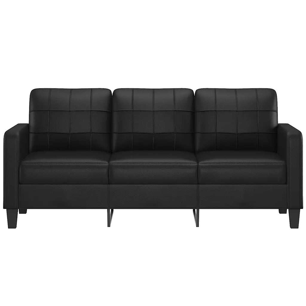 Divano a 3 Posti Nero 180 cm in Similpelle 359122