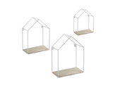 SET 3 BACHECHE STILE INDUSTRIAL 20-15CM CON DESIGN CASETTA STRUTTURA BIANCA