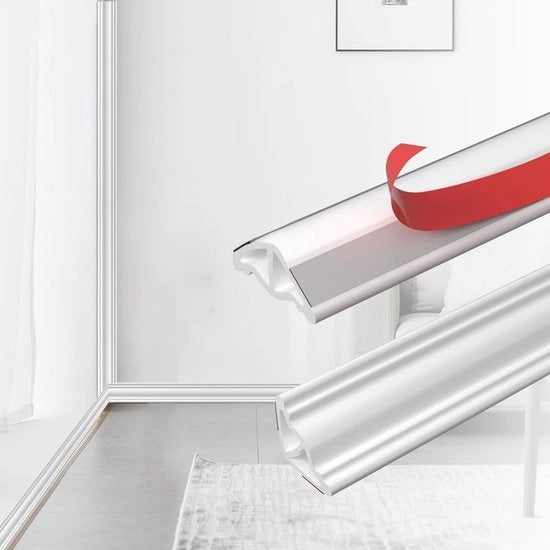 Liste per soffitto Autoadesiva - Flessibile TPE - Impermeabile - 6 m - Per transizioni tra parete e soffitto - Facile da installare - Listello decorativo