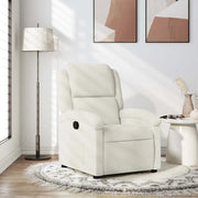 Poltrona reclinabile in velluto crema 371806