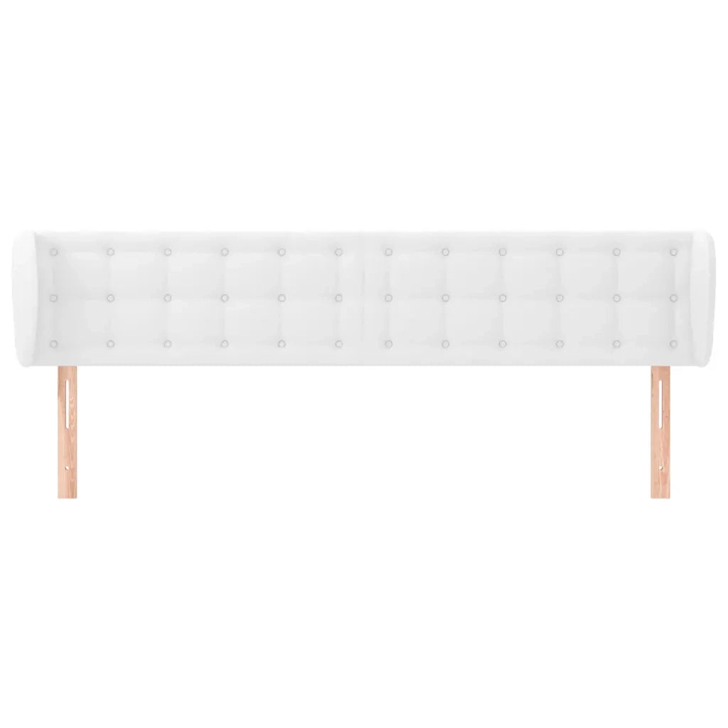 Testiera | Testata ad Orecchio Bianca 183x23x78/88 cm in Similpelle