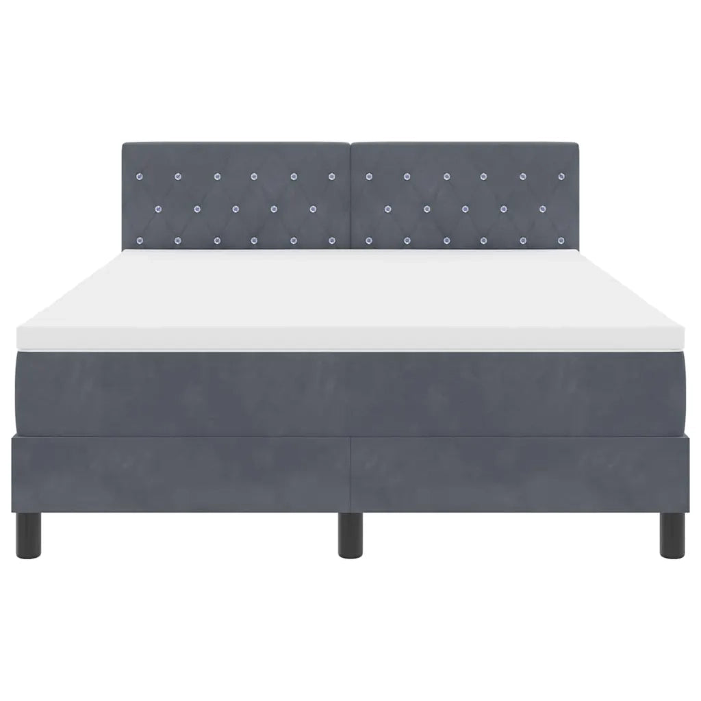 Letto a molle con materasso Grigio scuro 160 x 200 cm Velluto 3339117