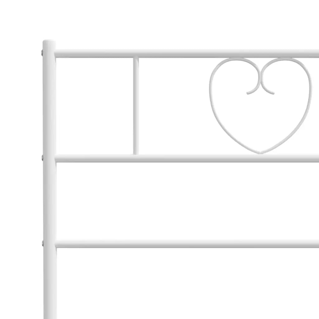 Letto singolo | Letto per adulti | Giroletto senza Materaso con Testiera Metallo Bianco 75x190 cm
