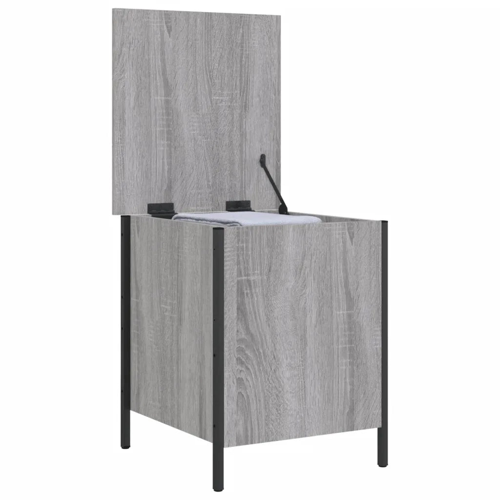 Panca Portaoggetti-Sgabello-Panca con Contenitore Grigio Sonoma 40x42,5x50cm Legno Multistrato