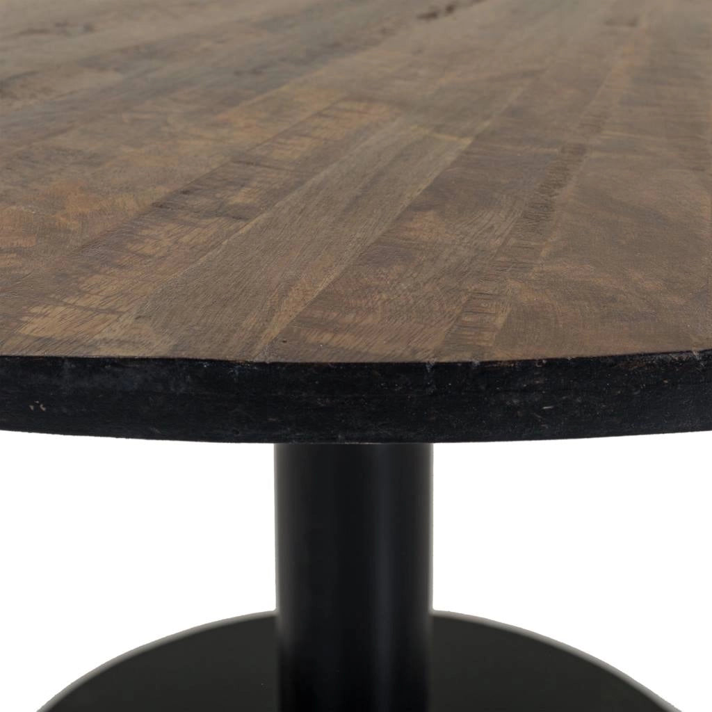 Tavolino in legno e metallo marrone 90x90x45h