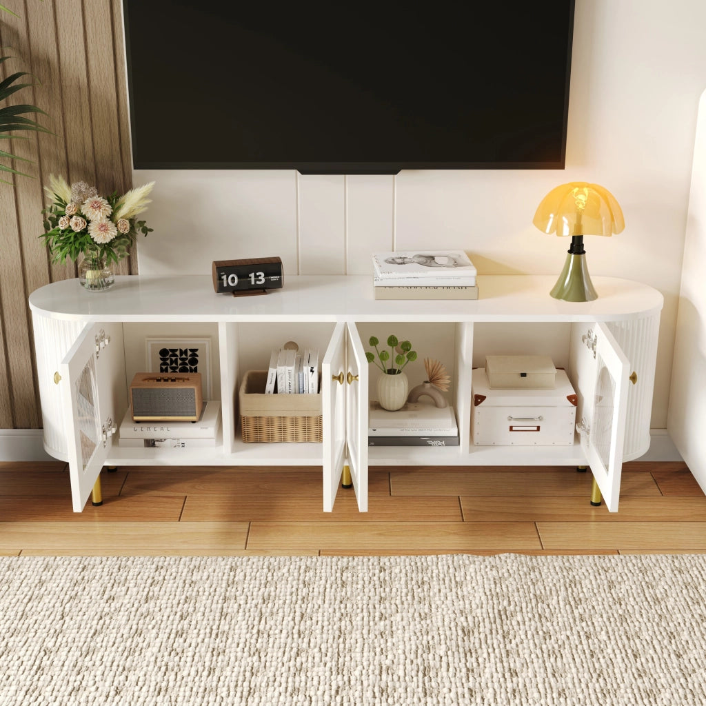 TV-Schrank Bianco+Oro in MDF Lunghezza 170 cm