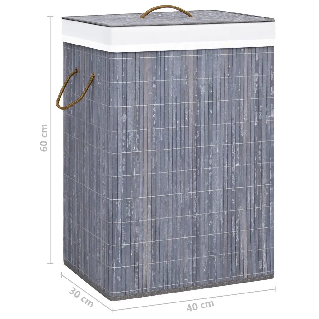 Cesto Portabiancheria in BambÃ¹ Grigio 72 L cod mxl 67782