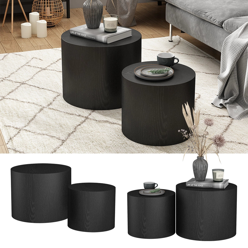 Vicco Set di tavolini Nero 48 x 48 cm