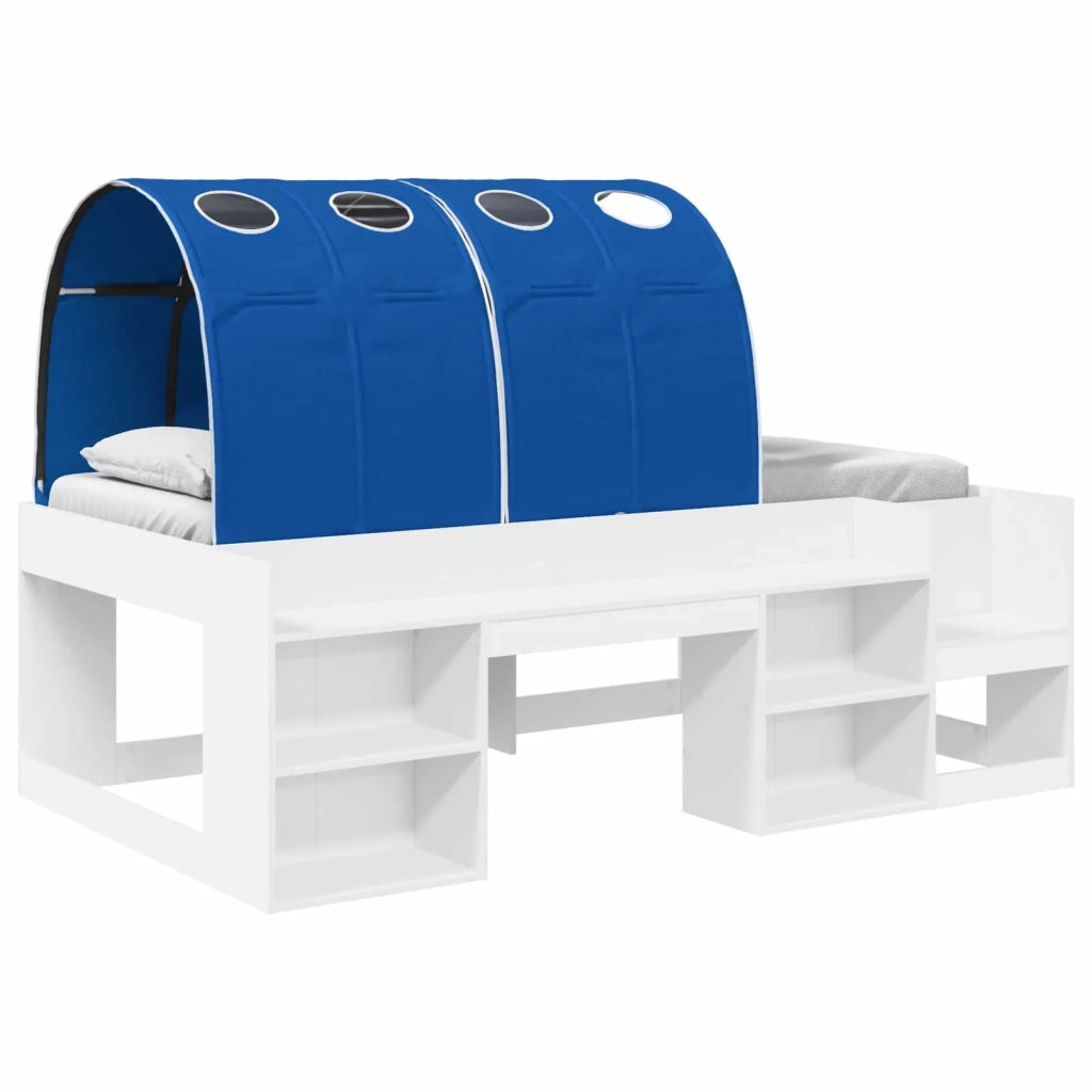 Letto con Tunnel 3 pz Bianco e Blu Legno ingegnerizzato 3423619