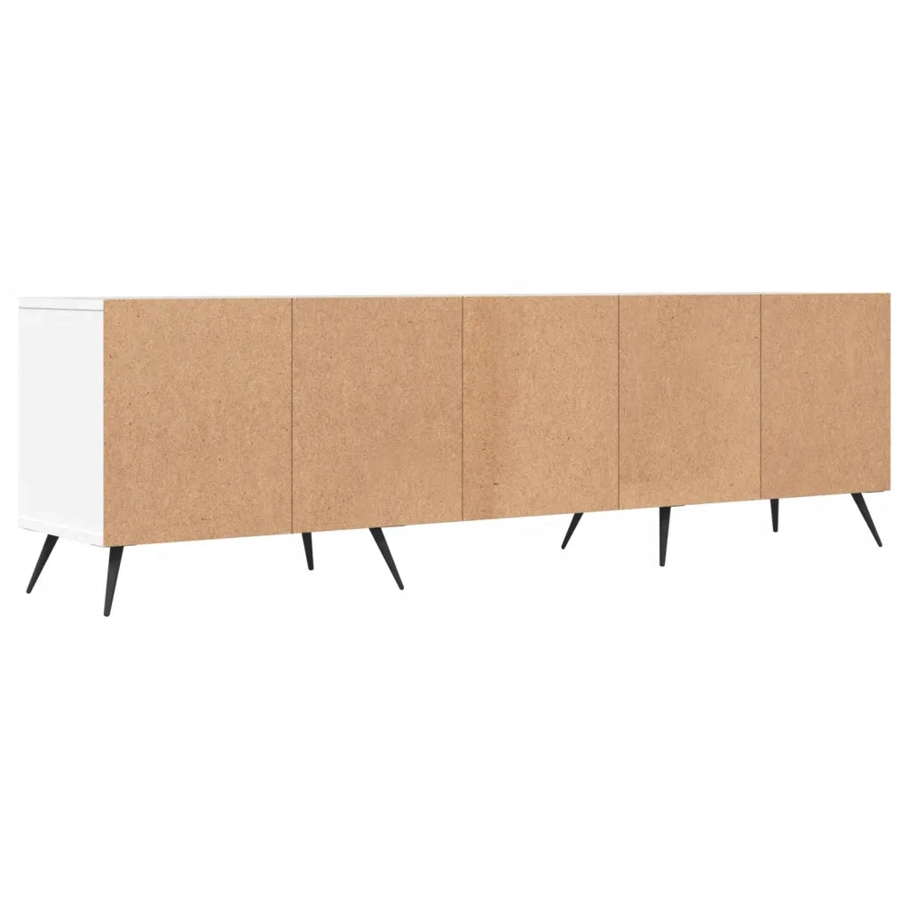 Mobile porta TV con ampio vano contenitore per soggiorno 150 x 30 x 44,5 cm legno composito bianco 02_0048967