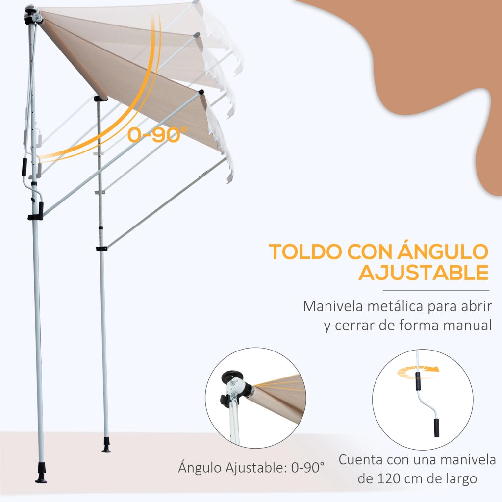 Tenda da Sole Retrattile Manuale ¨C Xylo ¨C Beige 200x150x170-280 cm