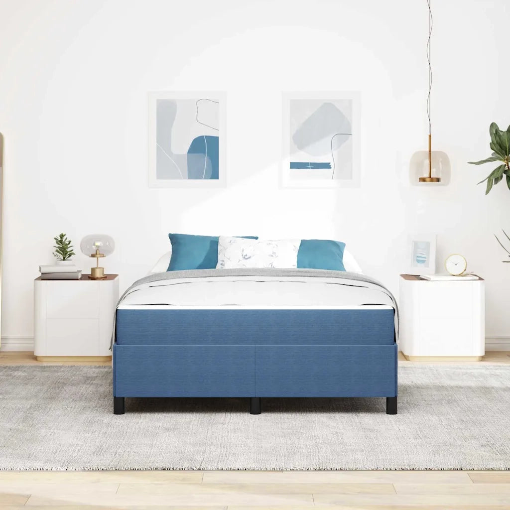 Struttura del letto con materasso Blu 160 x 200 cm Tessuto