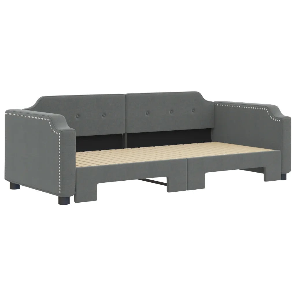 Divano letto | Sof¨¤ letto | Letto singolo Estraibile Grigio Scuro 100x200 Tessuto