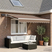 Cornice per Tenda Manuale con LED Tortora 3 x 2,5 m 3425906
