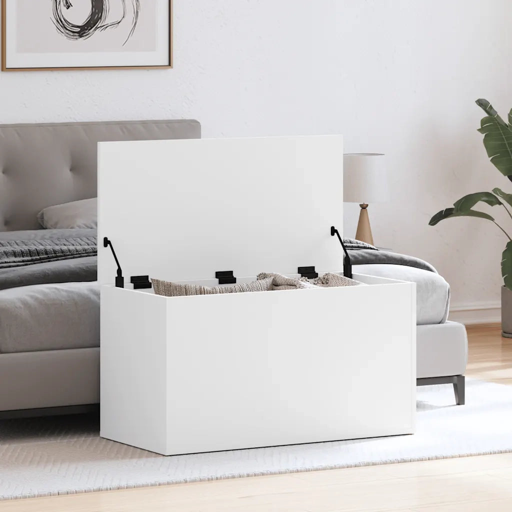 Cassapanca Bianca 84x42x46 cm in Legno Ingegnerizzato cod mxl 49545