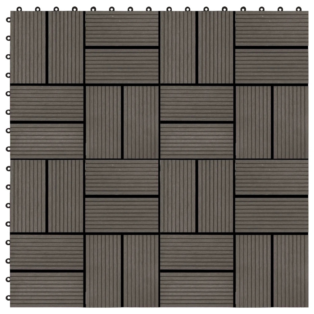 Piastrella per Decking 22 pz Marrone Scuro 30 x 30 cm WPC CFW1351803