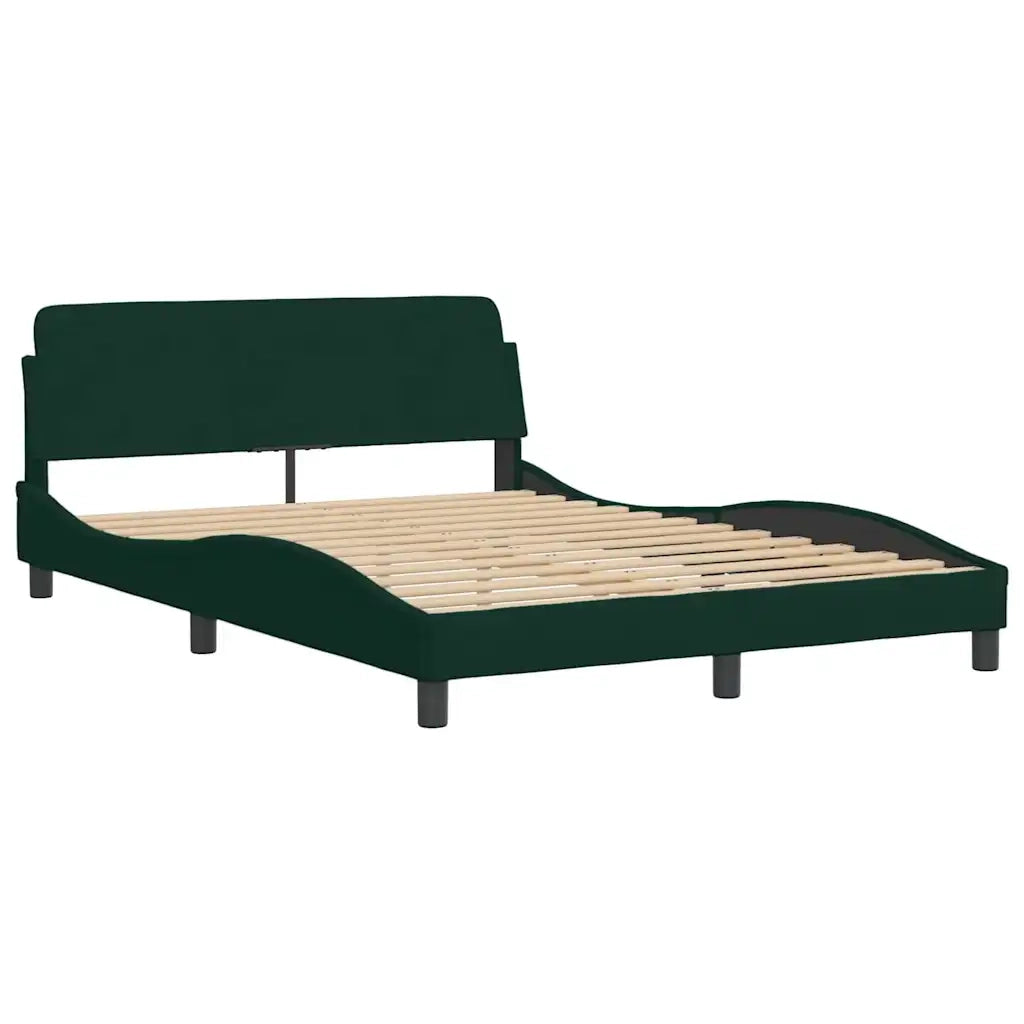 Giroletto con LED senza Materasso Verde Scuro 140x200 cm in Velluto 3213858