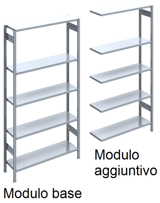 Scaffalatura in ferro da magazzino Zincata cm. 100x50x200h