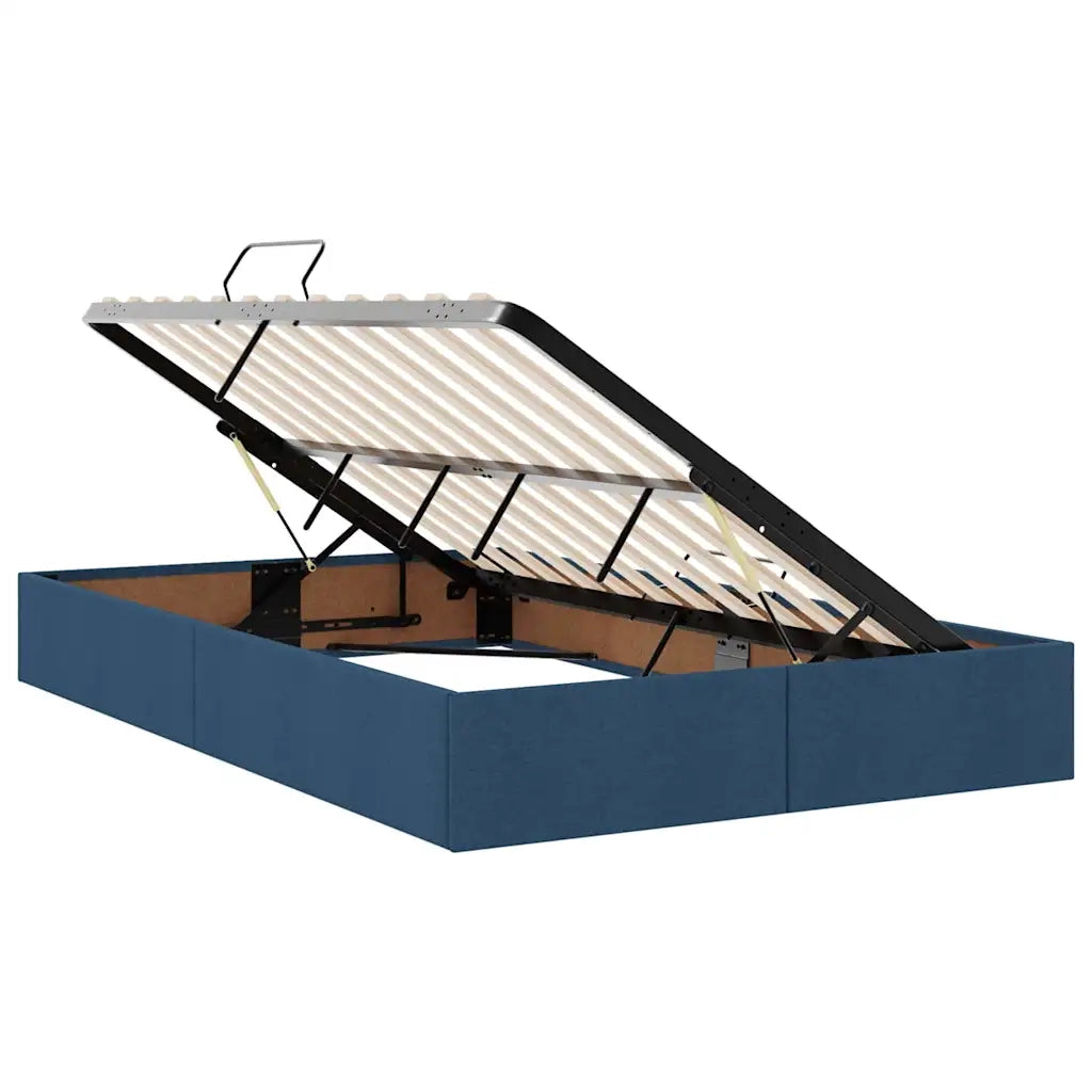 Letto con contenitore e materasso con testiera Blu 120 x 200 cm