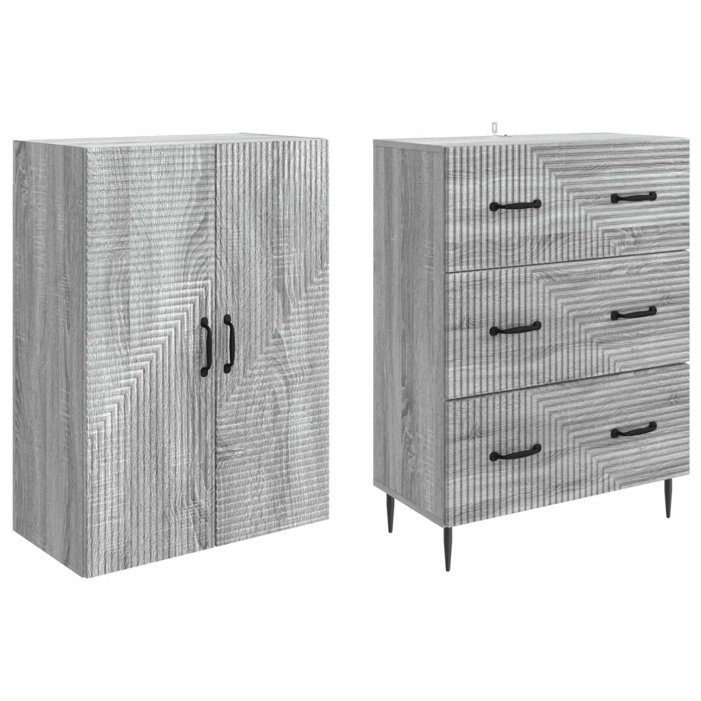 Set di armadi 2 pcs Sonoma grigio 66 x 34,5 x 90 cm 3416643