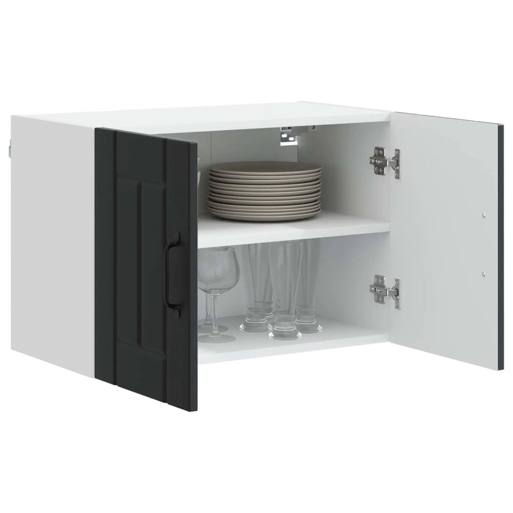 Pensile da cucina | Armadietto a muro LUCCA 2 pz Nero 60 x 31 x 40 cm