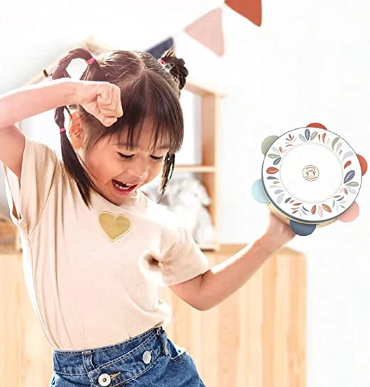 Tamburello bambini legno Musicali di Legno Tamburello Strumenti Giocattolo Giocattoli Tamburo Musicale Educativi Percuss